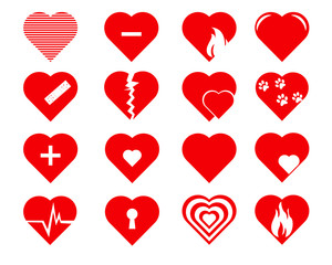 Collection of heart symbol.