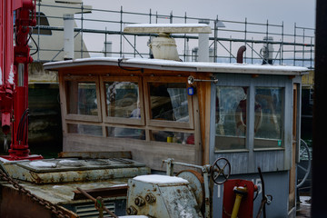 Naklejka premium old working ships at lake constance