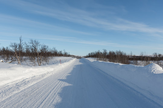 Winter road at the mountain