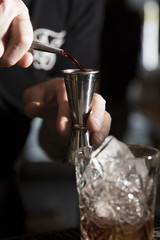 closeup working barman