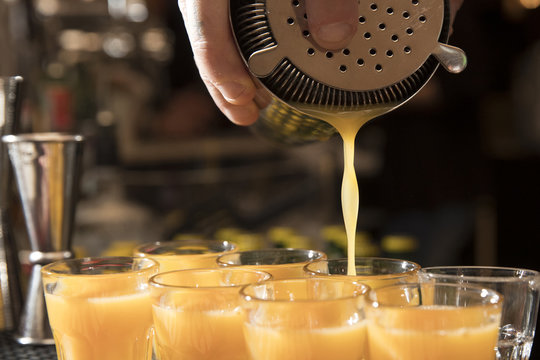 closeup of drink shots