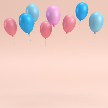 Colorfull balloons on bright background