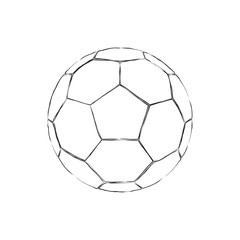 Fototapeta premium Isolated soccer ball outline vector icon.