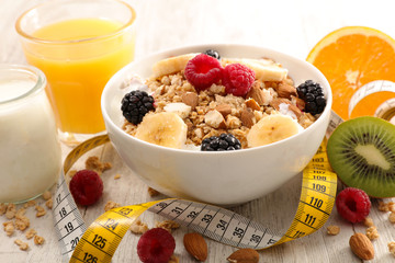 healthy breakfast with fruit