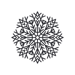 Snowflake Silhouette Colorless Vector Illustration