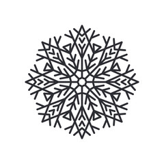 Snowflake Silhouette Colorless Vector Illustration