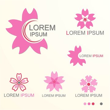 Sakura Pink Flower Of Japan Logo - Vector