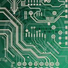 Vector circuit board illustration. Abstract technology.