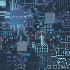 Vector circuit board illustration. Abstract technology.