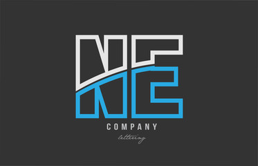 white blue alphabet letter ab a b logo icon design