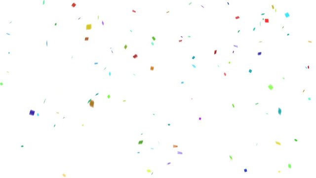 Confetti: Colorful Celebration Falling On White