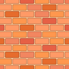 Cartoon red brick seamless pattern. Vector eps 10