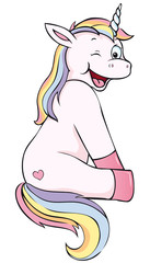 cute winking unicorn