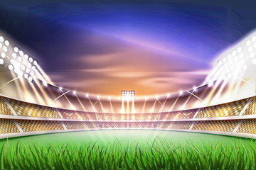 Vector realistic footbal soccer stadium background