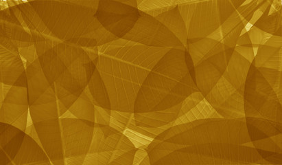 Double exposure of brown orange leaves