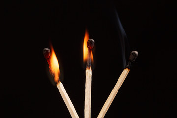 match with the flame isolated