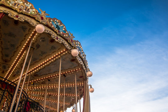 French carousel orleans against blue sky