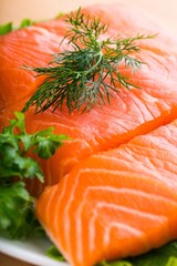 Raw Fresh salmon steak