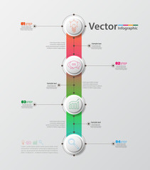 Abstract infographic template with four steps for success. Business circle template with options for diagram, workflow, timeline, web design. Vector EPS 10