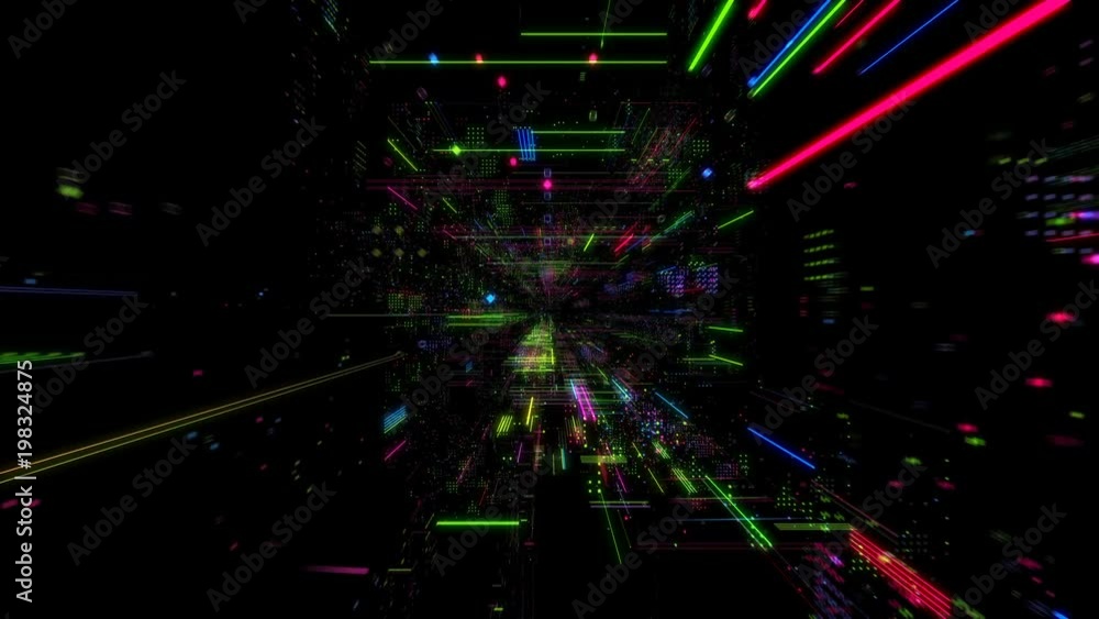 Poster abstract digital matrix particles grid virtual reality abstract cyber space science and technology b