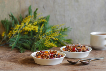 granola with dried fruits