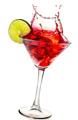 Splashing Cocktail on white background