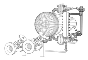 Wire-frame industrial equipment