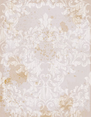 Vector damask pattern element. Classical luxury old fashioned ornament grunge background. Royal Victorian texture for wallpapers, textile, fabric, wrapping. Exquisite floral baroque templates