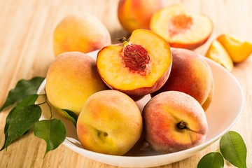 Naklejka na ściany i meble Fresh sweet Peaches