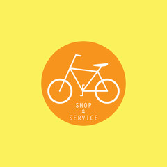 Bicycle shop and service icon logo vector graphic design