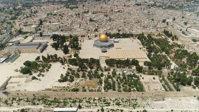 Aerial shot of the Old City of Jerusalem