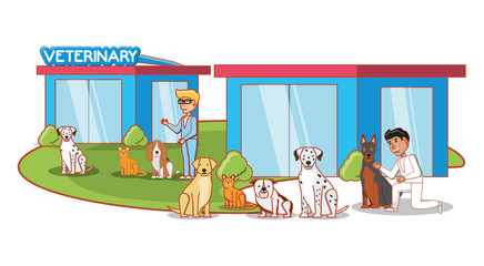 veterinary service set icons