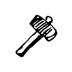 Hand drawn sledgehammer. Sketch, vector illustration.