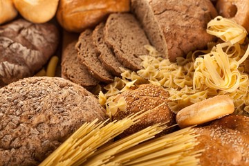 Assorted products breads and Pasta