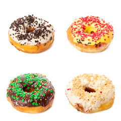 Donuts Set Isolated on White Background.