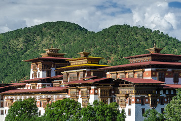 Fototapeta premium Detail of Punakha Dzong, Punakha, Thimphu, Bhutan