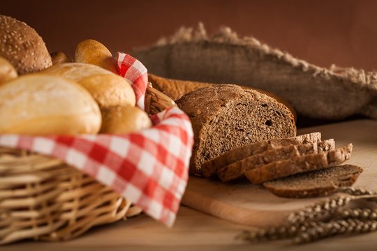 Assorted Breads in a Basket