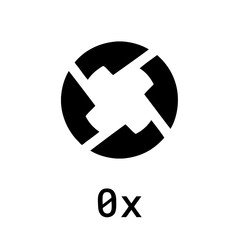 Obraz premium 0x Cryptocurrency Sign Isolated