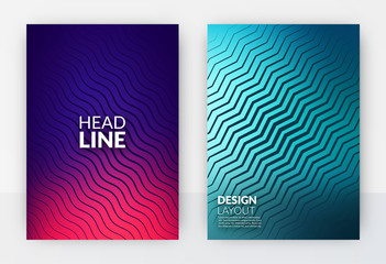Minimal abstract cover design set - colorful flyer template - geometric style backgrounds