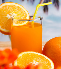 Freshly Squeezed Orange Indicates Vitamin C And Drinks