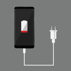 smartphone with white charger set one