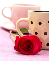 Rose And Coffee Indicates Decaf Caffeine And Brew