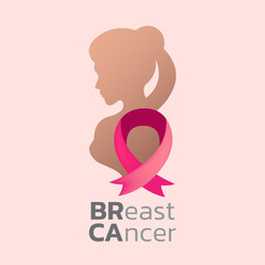 breast cancer awareness logo icon design, vector illustration