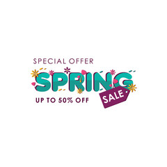 Spring sale Special Offer up to 50% off Vector Template Design