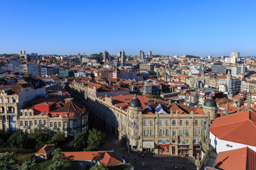 Fototapeta na wymiar Beautiful Porto Skyline - Rooftops and City Center, Portugal