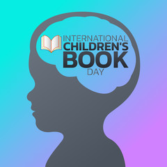 International Children's Book Day logo icon design, vector illustration