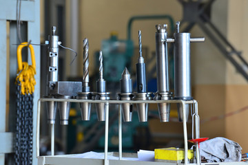 Fototapeta premium Drills and milling cutters for milling machine tools