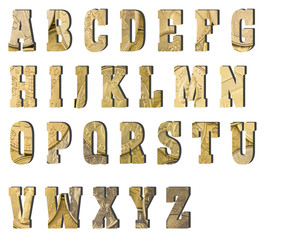 ABC alphabet. Golden coins texture