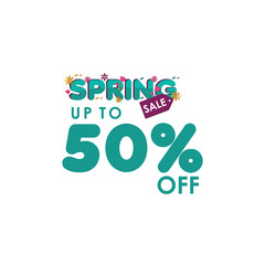 Spring sale Special Offer up to 50% off Vector Template Design