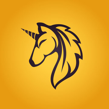 Fototapeta unicorn logo icon design, vector illustration